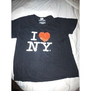 Vintage I Love New York T Shirt Black Adults Size Medium Streetwear Y2k Heart